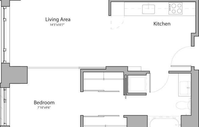 1 bed, 1 bath, 600 sqft, $3,420, Unit 1205