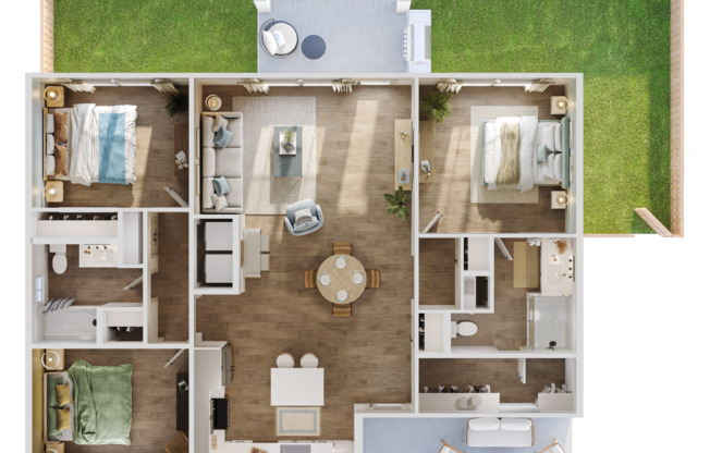 3 beds, 2 baths, 1,269 sqft, $2,700, Unit 1401