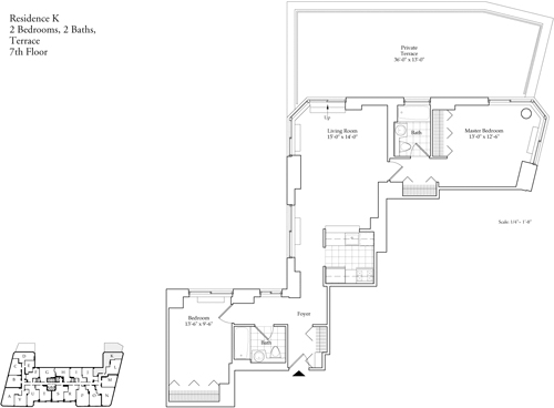 2 beds, 2 baths, 1,060 sqft, $7,665, Unit 7K