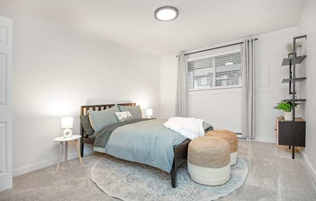 a bedroom with a bed and a rug at Brix, Walla Walla