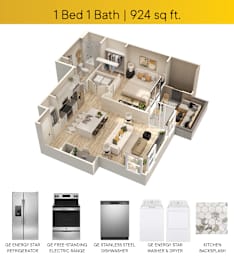 1 bed, 1 bath, 924 sqft, $1,699