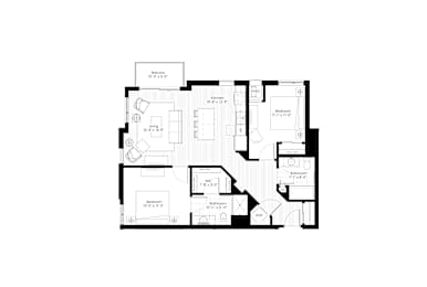 2 beds, 2 baths, 1,064 sqft, $2,310