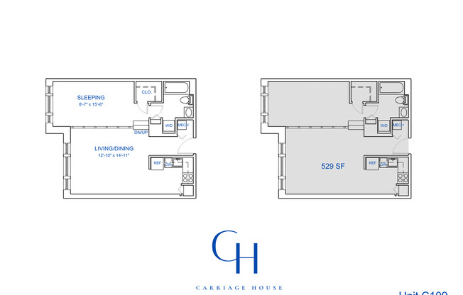 1 bed, 1 bath, 530 sqft, $1,739, Unit C-109