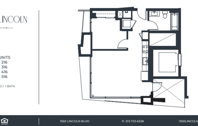 1 bed, 1 bath, 605 sqft, $4,100, Unit 316