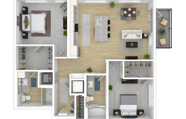 2 beds, 2 baths, 1,063 sqft, $1,940