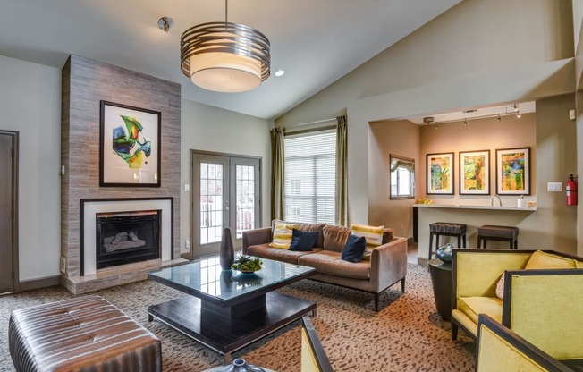 Clubroom With Fireplace at Cascades Overlook, Sterling