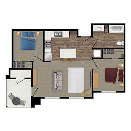 2 beds, 1 bath, 811 sqft, $2,105