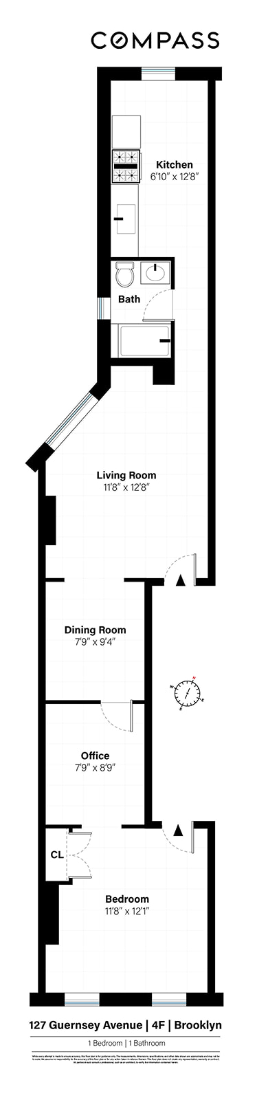 1 bed, 1 bath, $2,650, Unit 4F