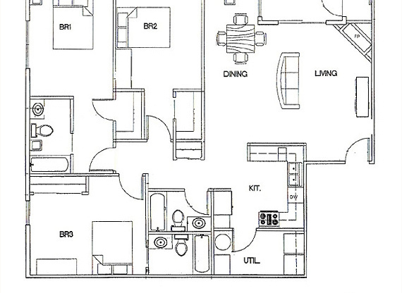 3 beds, 3 baths, 1,470 sqft, $3,570, Unit 218