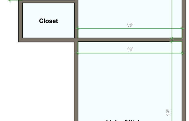 1 bed, 1 bath, $850, Unit 4