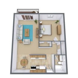 1 bed, 1 bath, 724 sqft, $1,270