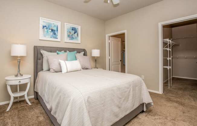 Bedroom with lamps at The Fairways by Picerne, Las Vegas, 89141