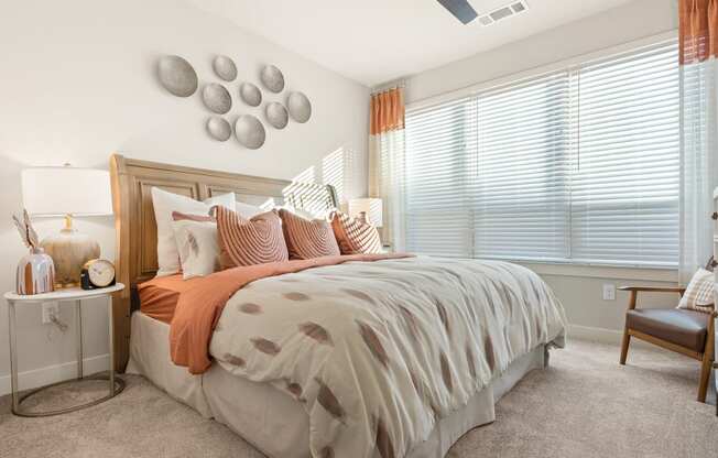 bedroom of an apartment at ironridge at hill country village