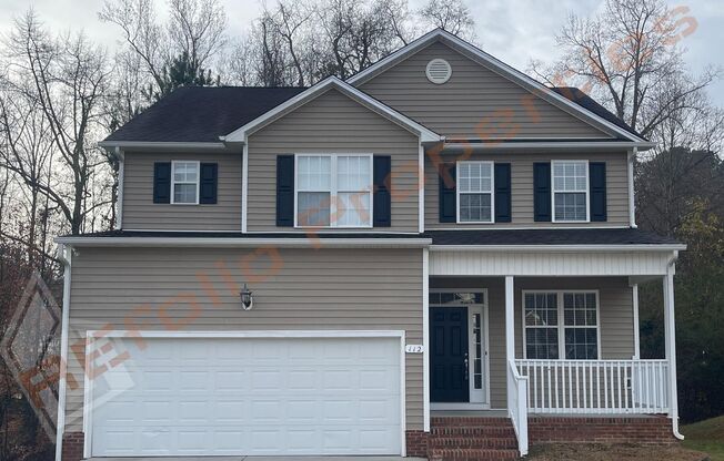 Great News! Application Fee will be credited towards your first month's rent upon lease signing. Wonderful 4 Bedroom 2.5 Bath, With Fresh Paint and New SS Appliances, 2 Car-Garage Home with Deck in Cul-de-sac @ Taylors Creek, Raleigh, Available Now!