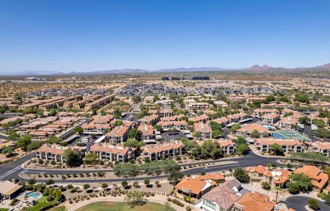 north scottsdale aerial view of hideaway apartments