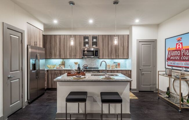 kitchen islands in our luxury west dallas apartments