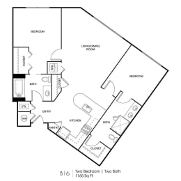2 beds, 2 baths, 1,165 sqft, $1,943