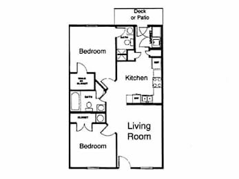 2 beds, 2 baths, 864 sqft, $1,335