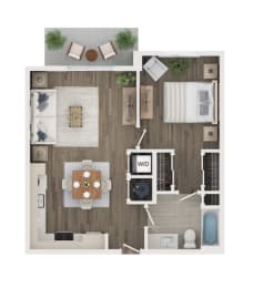 1 bed, 1 bath, 729 sqft, $2,318