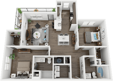 2 beds, 2 baths, 1,243 sqft, $1,863