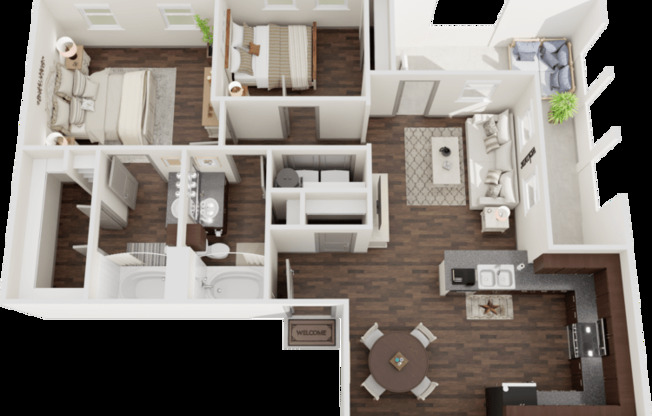 2 beds, 2 baths, 975 sqft, $1,420