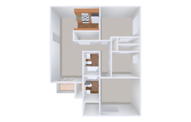 The Camilla: Beds - 3: Baths - 2: SqFt Range - 960 to 960