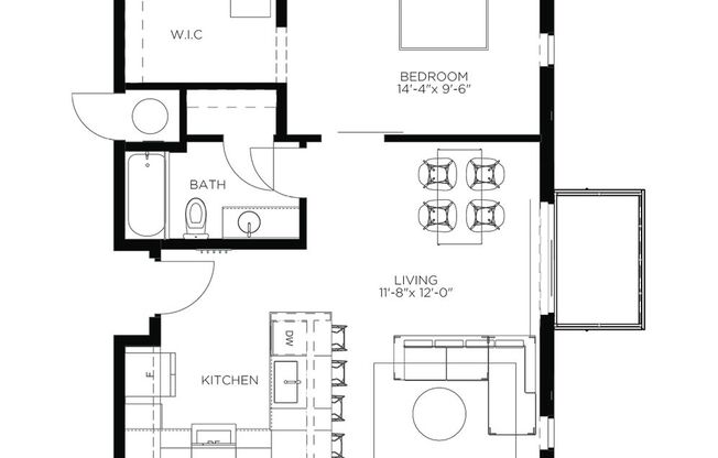 1 bed, 1 bath, 706 sqft, $1,525, Unit 2427