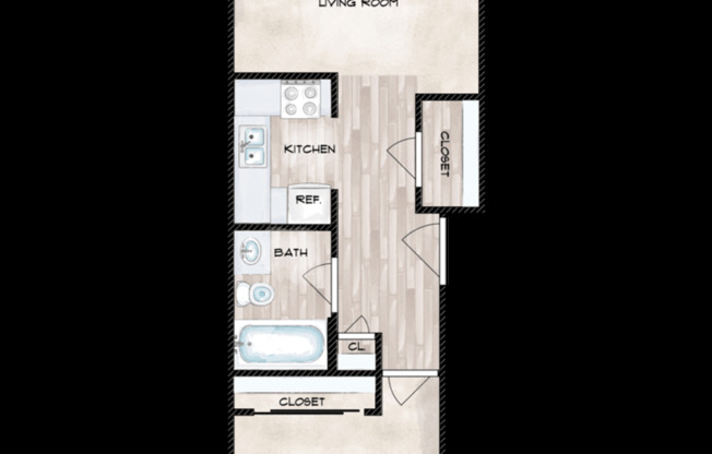 1 bed, 1 bath, 457 sqft, $1,665, Unit 305