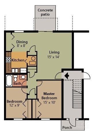 2 beds, 1 bath, 864 sqft, $1,075, Unit 1630-11B