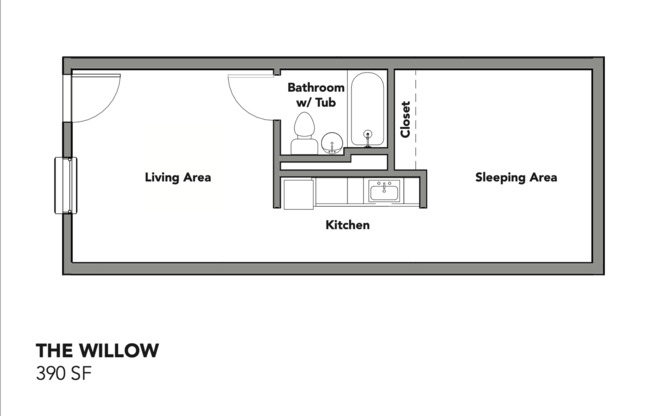 Studio, 1 bath, 390 sqft, $1,325, Unit The Perch - 9