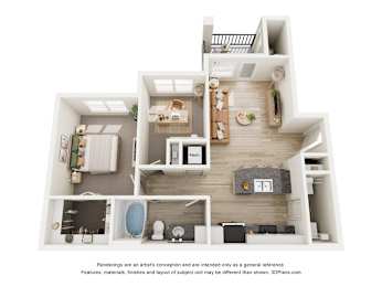 1 bed, 1 bath, 828 sqft, $1,525