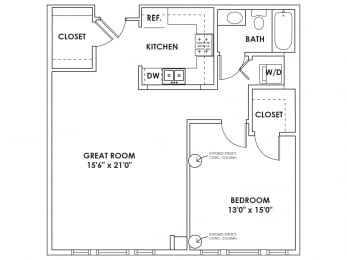 1 bed, 1 bath, 860 sqft, $1,965