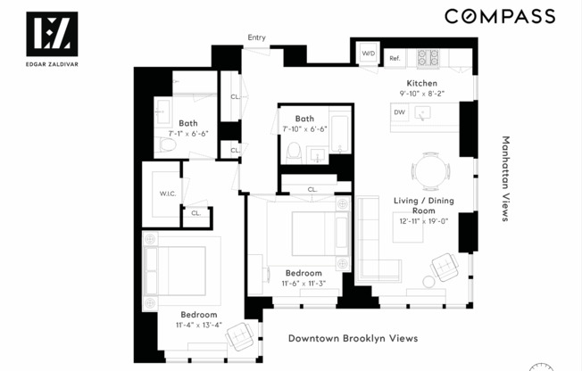 2 beds, 2 baths, 1,141 sqft, $7,500, Unit 42G