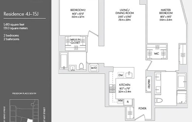 2 beds, 2 baths, 1,410 sqft, $10,000, Unit 11J