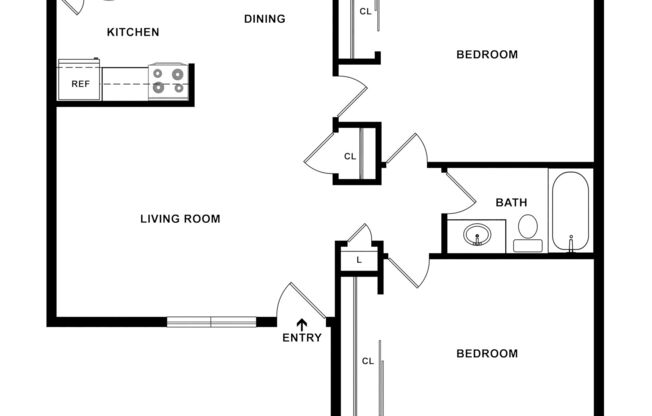 2 beds, 1 bath, 829 sqft, $1,184