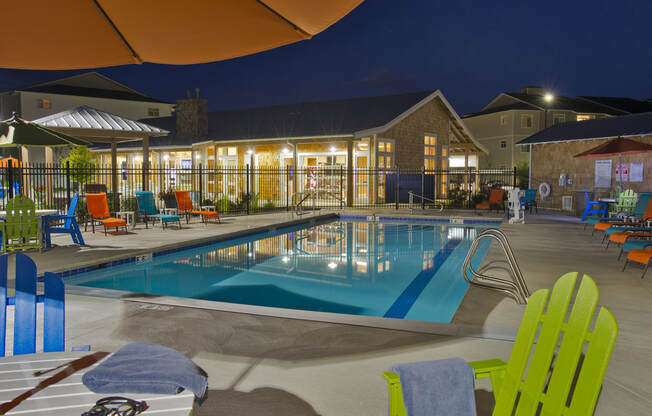 River House Apartments Pool Area and lounge chairs