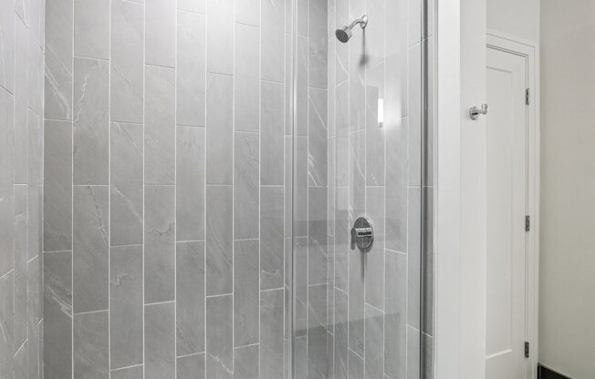 Bathroom with a shower at Park77 Apartments, Cambridge, Massachusetts, 02138