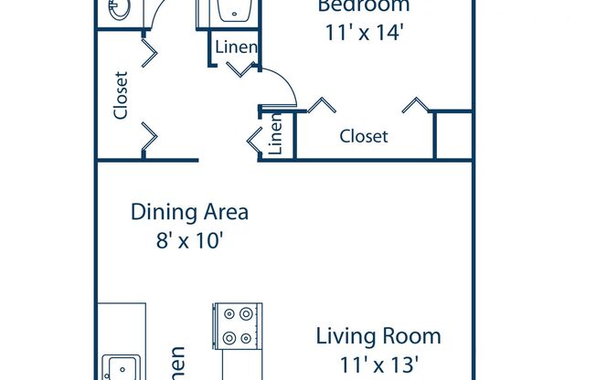 1 bed, 1 bath, 650 sqft, $860, Unit 22303