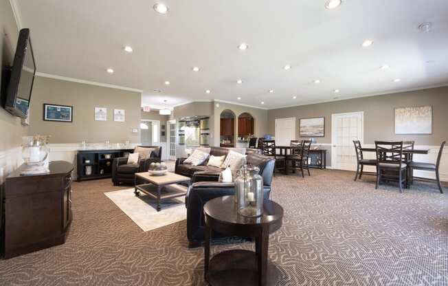 Clubhouse interior with ample seating at Archers Pointe.