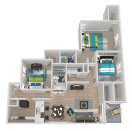 3 beds, 2 baths, 1,284 sqft, $1,390