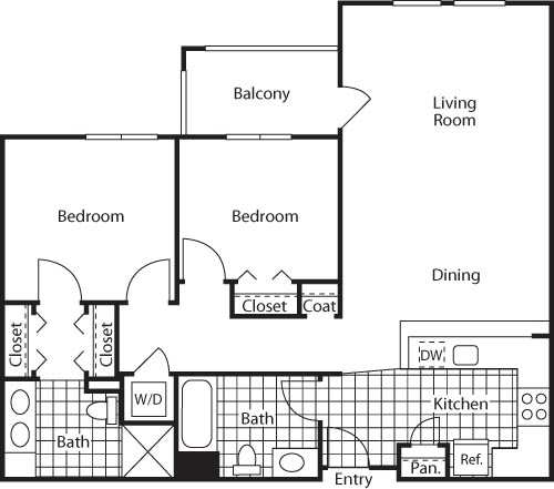 2 beds, 2 baths, 1,095 sqft, $3,295, Unit 2108