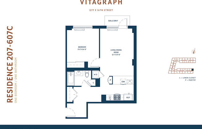 1 bed, 1 bath, 712 sqft, $2,925, Unit 407C