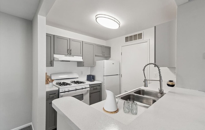 Kitchen with White Appliances