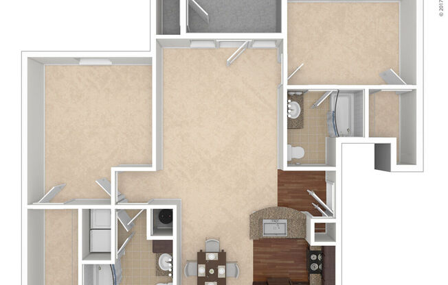 2 beds, 2 baths, 1,214 sqft, $1,519