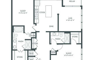 2 beds, 2 baths, 1,212 sqft, $1,844