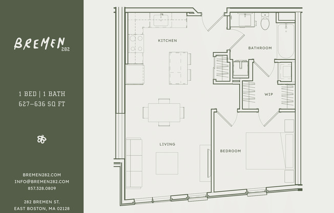 1 bed, 1 bath, 630 sqft, $3,350, Unit 507