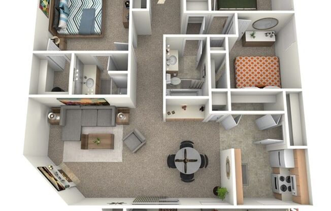 3 beds, 2 baths, 1,444 sqft, $1,741, Unit P2099