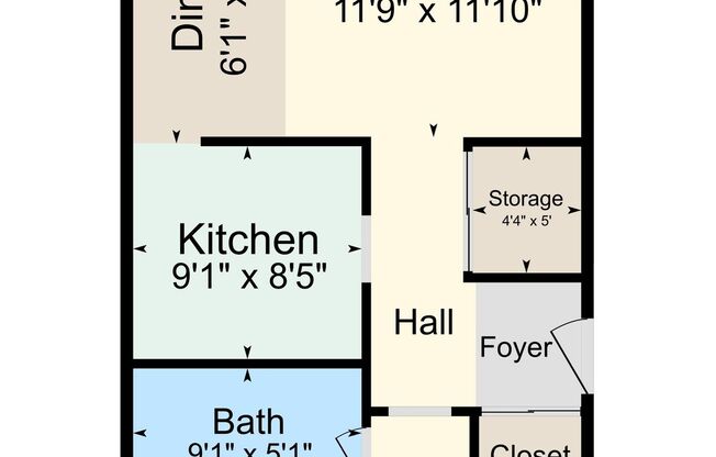 1 bed, 1 bath, 800 sqft, $1,399, Unit 22