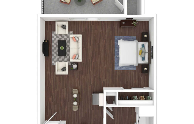 Studio, 1 bath, 547 sqft, $1,030