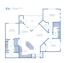 3 beds, 2 baths, 1,321 sqft, $1,961